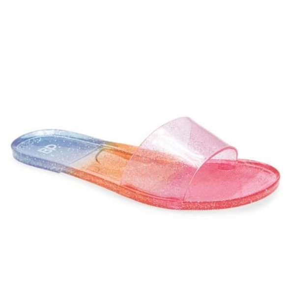 🆕️ 🔥 5$ whit a bundel 🔥 Jelly Slide Sandal Size L and XL in Pink Berry Ombre - Picture 1 of 5